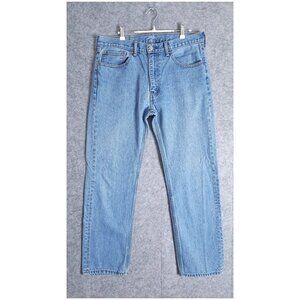LEVIS Mens 505 Blue Denim Jeans 36x32 Regular Fit 100% Cotton (Measures 35x30)